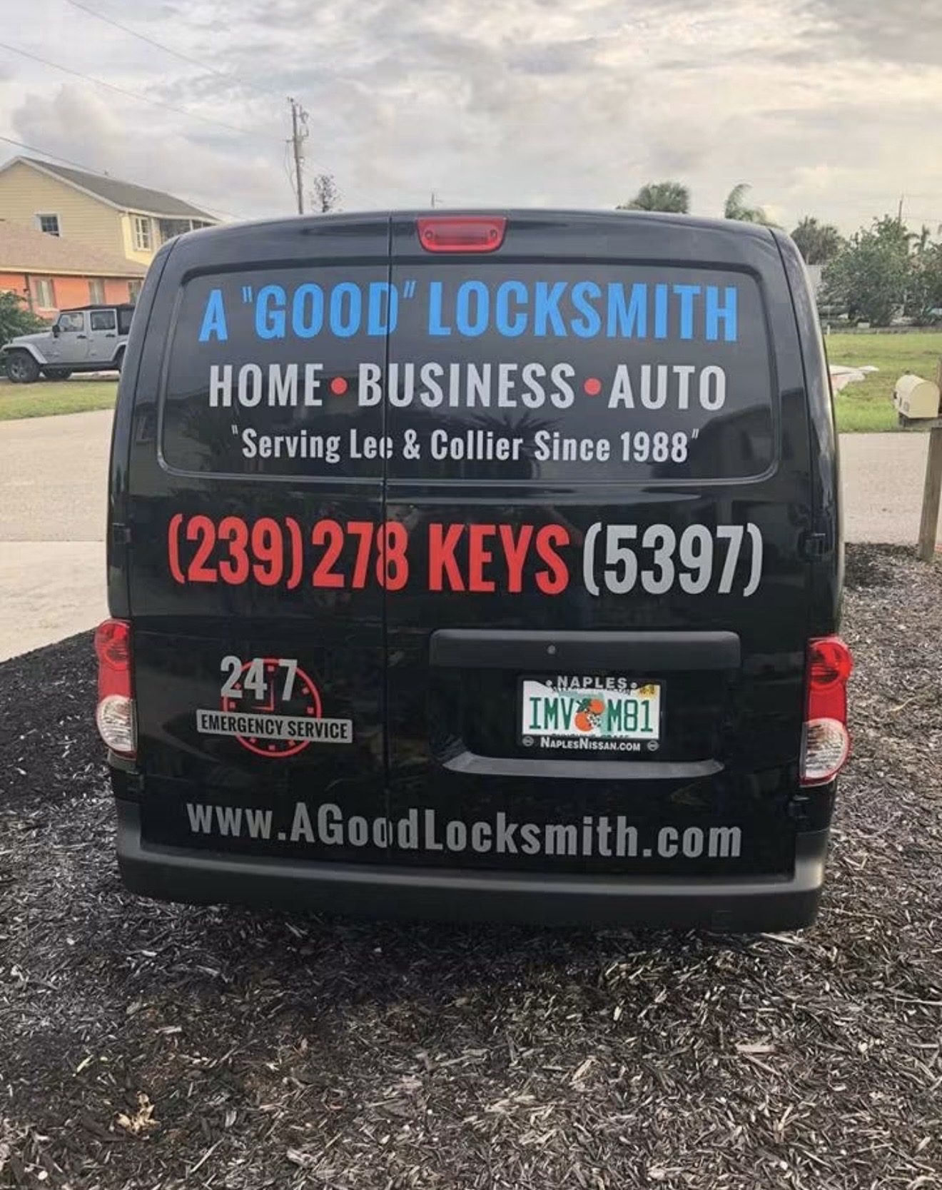 A Good Locksmith branded service van serving Southwest Florida since 1988