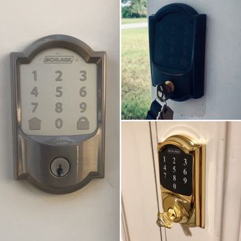 Residential deadbolt lock on a front door